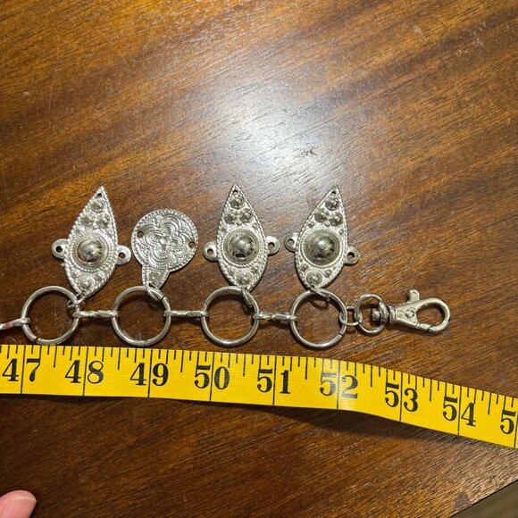 Metal Chain Belt Whimsigoth Gypsy Charms Witchy Festival Celestial Silver Long - Picture 6 of 8